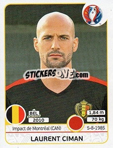 Sticker Laurent Ciman - UEFA Euro France 2016 n. 470x - Panini