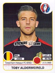 Sticker Toby Alderweireld - UEFA Euro France 2016 n. 472 - Panini
