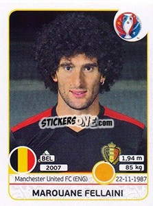 Sticker Marouane Fellaini - UEFA Euro France 2016 n. 474 - Panini