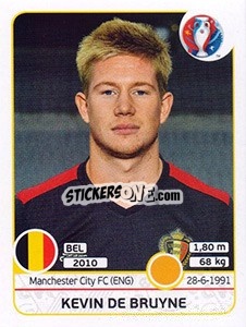 Sticker Kevin De Bruyne - UEFA Euro France 2016 - Panini