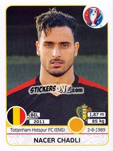 Sticker Nacer Chadli - UEFA Euro France 2016 - Panini
