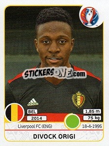 Sticker Divock Origi - UEFA Euro France 2016 - Panini