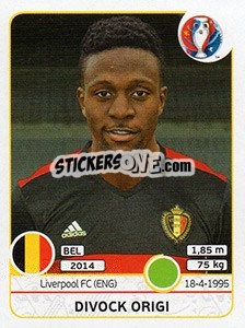 Sticker Divock Origi - UEFA Euro France 2016 n. 479x - Panini