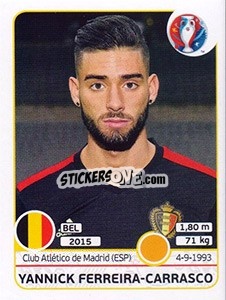 Sticker Yannick Ferreira-Carrasco - UEFA Euro France 2016 n. 480 - Panini