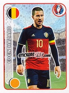Sticker Eden Hazard - UEFA Euro France 2016 n. 485 - Panini