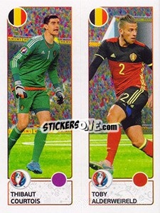 Cromo Thibaut Courtois / Toby Alderweireld - UEFA Euro France 2016 - Panini