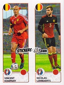 Sticker Vincent Kompany / Nicolas Lombaerts - UEFA Euro France 2016 - Panini