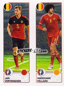 Sticker Jan Vertonghen / Marouane Fellaini - UEFA Euro France 2016 - Panini