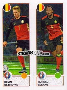 Sticker Kevin De Bruyne / Romelu Lukaku - UEFA Euro France 2016 n. 490 - Panini