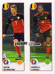 Figurina Kevin De Bruyne / Romelu Lukaku - UEFA Euro France 2016 - Panini