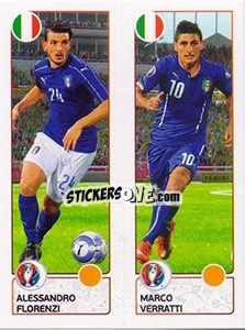 Sticker Alessandro Florenzi / Marco Verratti - UEFA Euro France 2016 n. 494 - Panini
