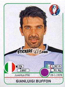 Sticker Gianluigi Buffon - UEFA Euro France 2016 n. 497 - Panini