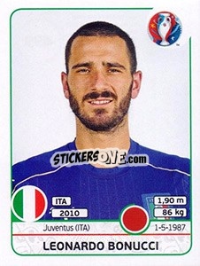 Sticker Leonardo Bonucci - UEFA Euro France 2016 n. 499 - Panini