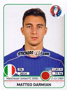 Sticker Matteo Darmian - UEFA Euro France 2016 n. 501 - Panini