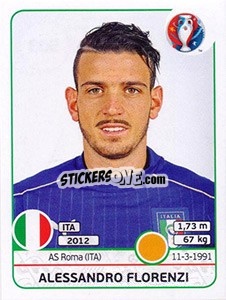 Sticker Alessandro Florenzi - UEFA Euro France 2016 n. 503 - Panini