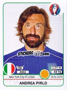 Sticker Andrea Pirlo - UEFA Euro France 2016 n. 505 - Panini
