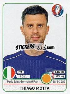Sticker Thiago Motta - UEFA Euro France 2016 n. 505x - Panini