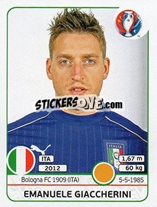 Sticker Emanuele Giaccherini - UEFA Euro France 2016 n. 506x - Panini