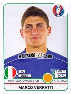 Sticker Marco Verratti - UEFA Euro France 2016 n. 507 - Panini