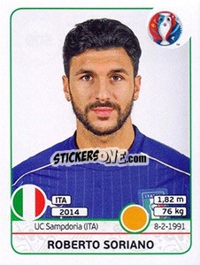 Sticker Roberto Soriano - UEFA Euro France 2016 n. 509 - Panini