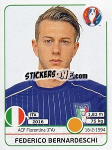 Sticker Federico Bernardeschi - UEFA Euro France 2016 - Panini