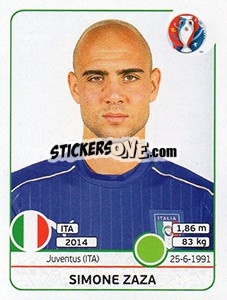 Sticker Simone Zaza - UEFA Euro France 2016 n. 510x - Panini