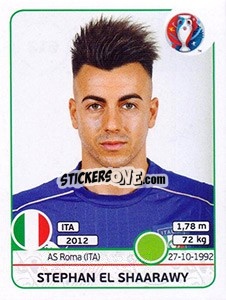 Sticker Stephan El Shaarawy - UEFA Euro France 2016 n. 512 - Panini