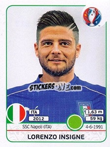 Sticker Lorenzo Insigne - UEFA Euro France 2016 n. 513 - Panini