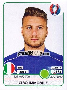 Sticker Ciro Immobile - UEFA Euro France 2016 n. 514 - Panini