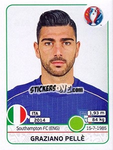 Sticker Graziano Pellè - UEFA Euro France 2016 n. 516 - Panini