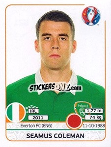 Sticker Seamus Coleman - UEFA Euro France 2016 n. 521 - Panini