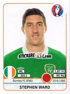 Sticker Stephen Ward - UEFA Euro France 2016 n. 523 - Panini