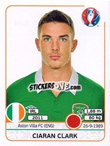Sticker Ciaran Clark - UEFA Euro France 2016 n. 524 - Panini