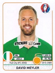 Sticker David Meyler - UEFA Euro France 2016 n. 525 - Panini