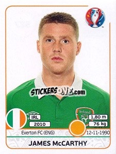 Sticker James McCarthy - UEFA Euro France 2016 n. 527 - Panini