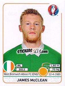 Sticker James McClean - UEFA Euro France 2016 n. 528 - Panini