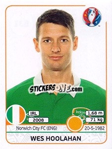 Sticker Wes Hoolahan - UEFA Euro France 2016 n. 531 - Panini