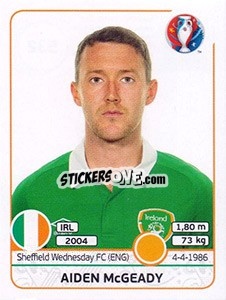 Sticker Aiden McGeady - UEFA Euro France 2016 - Panini