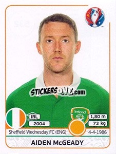 Sticker Aiden McGeady - UEFA Euro France 2016 n. 532 - Panini
