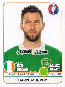 Sticker Daryl Murphy - UEFA Euro France 2016 n. 533 - Panini