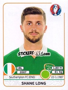 Sticker Shane Long - UEFA Euro France 2016 n. 535 - Panini