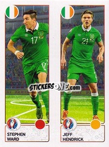 Sticker Stephen Ward / Jeff Hendrick - UEFA Euro France 2016 n. 540 - Panini