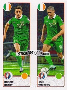 Sticker Robbie Brady / Jon Walters - UEFA Euro France 2016 - Panini