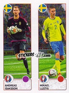 Sticker Andreas Isaksson / Mikael Lustig - UEFA Euro France 2016 n. 544 - Panini
