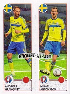 Sticker Andreas Granqvist / Mikael Antonsson - UEFA Euro France 2016 n. 545 - Panini