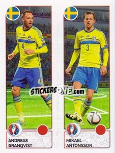 Sticker Andreas Granqvist / Mikael Antonsson - UEFA Euro France 2016 - Panini