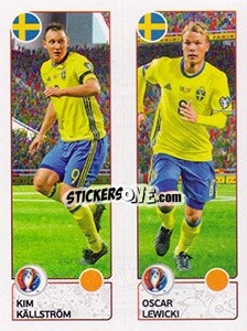 Sticker Kim Källström / Oscar Lewicki - UEFA Euro France 2016 - Panini