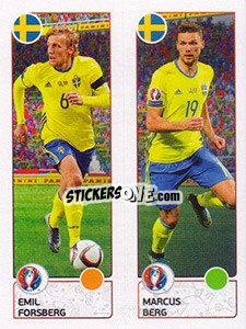 Sticker Emil Forsberg / Marcus Berg - UEFA Euro France 2016 - Panini