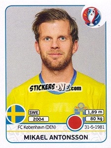 Sticker Mikael Antonsson - UEFA Euro France 2016 n. 550 - Panini