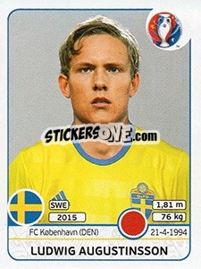 Sticker Ludwig Augustinsson - UEFA Euro France 2016 - Panini